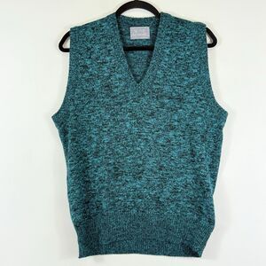 Le Tigre Mens Womens Medium Vintage Style Heather Teal Black Preppy Sweater Vest